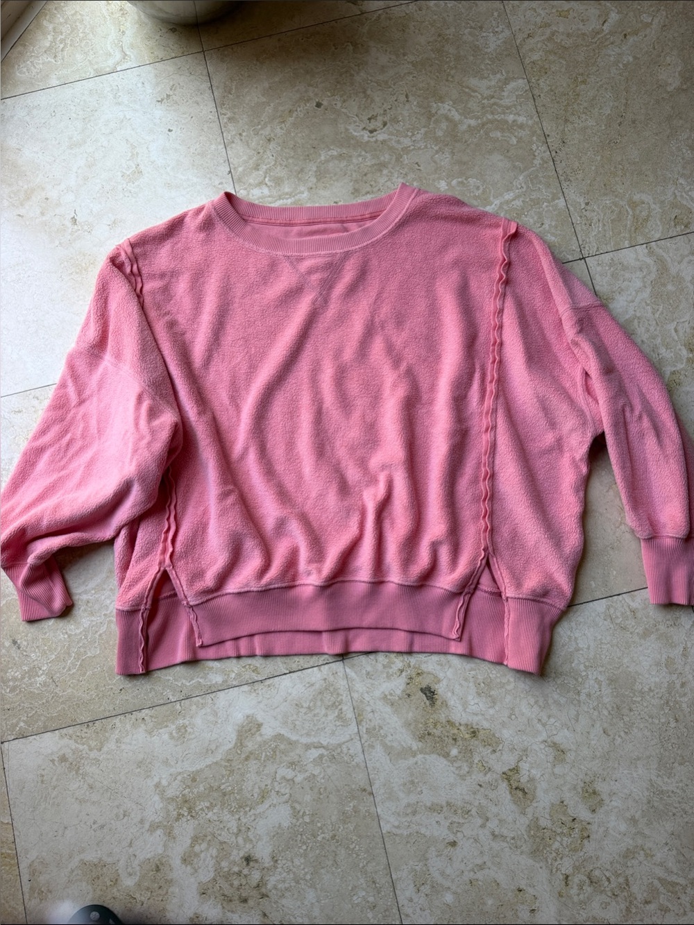American Eagle Outfitters Rose Pink Scoop-Neck Pullover Sweatshirt